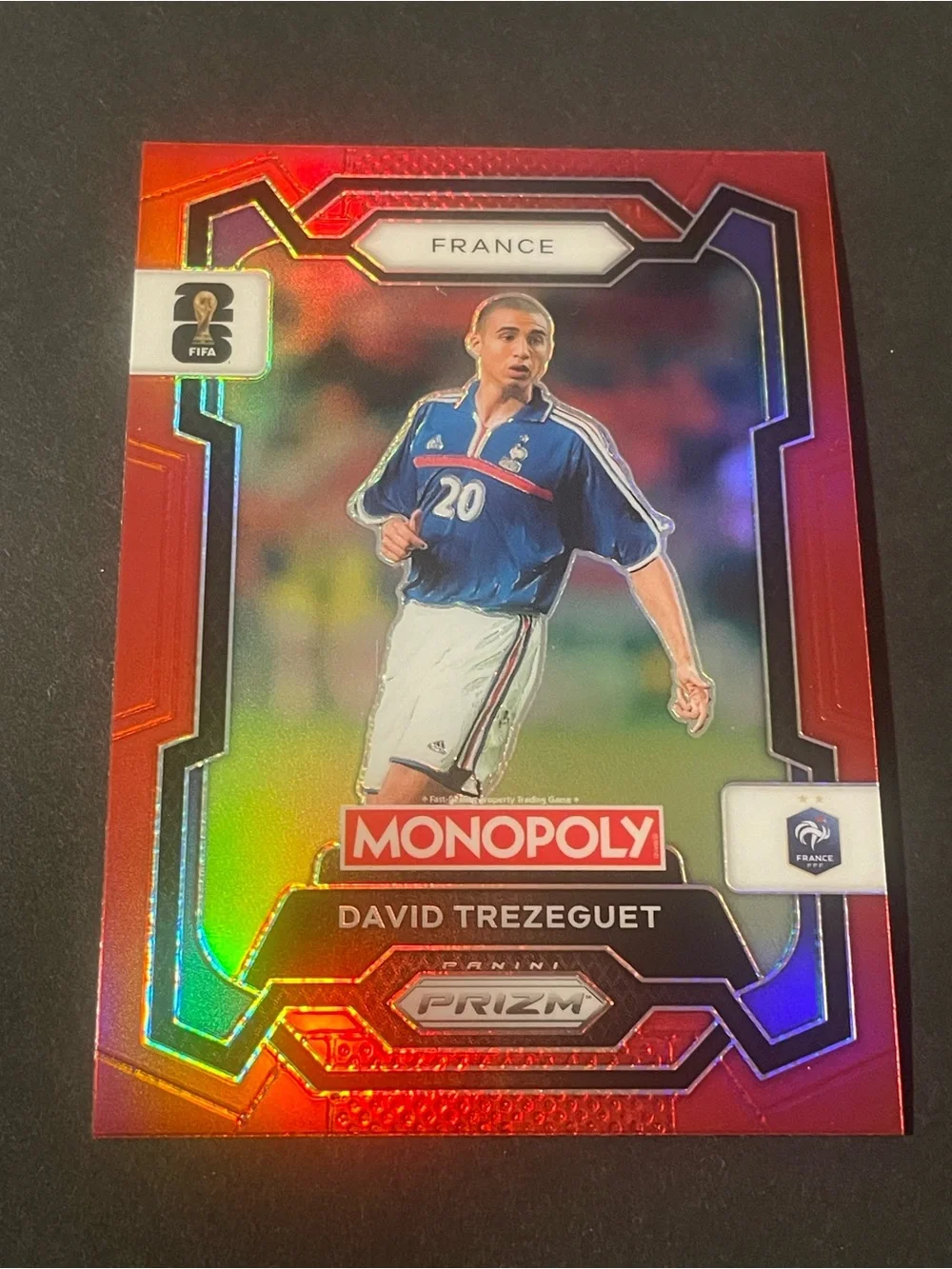 2026 Panini Prizm Monopoly World Cup David Trezeguet #12 Red Prizm France Card